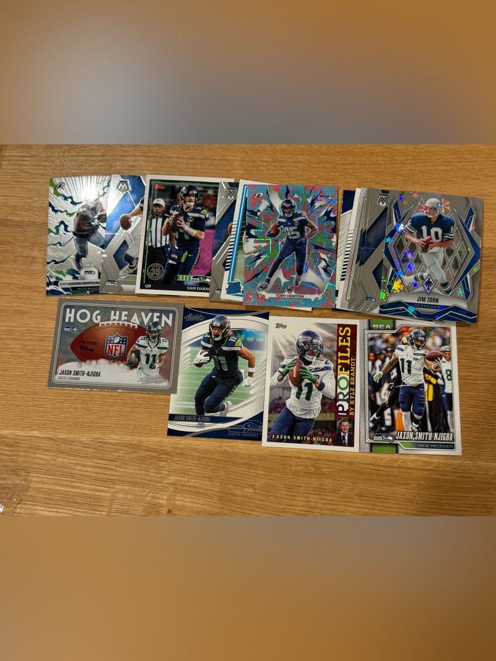 Topps Football Card Lot - Blue, White, Green Accents